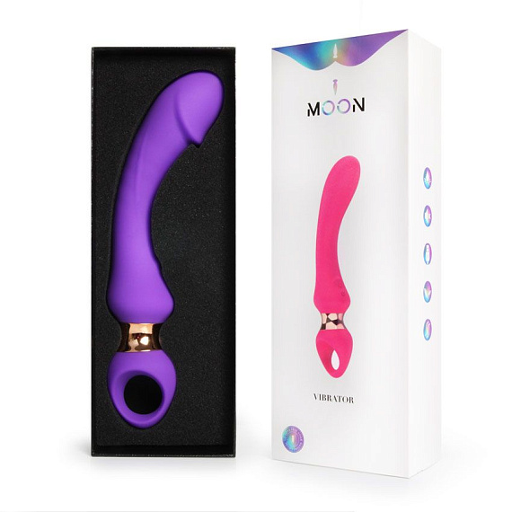 Фиолетовый изогнутый вибромассажер Moon Vibrator - 21,1 см. - фото 9