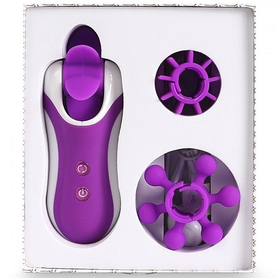Фиолетовый оросимулятор Clitella со сменными насадками для вращения - фото 5
