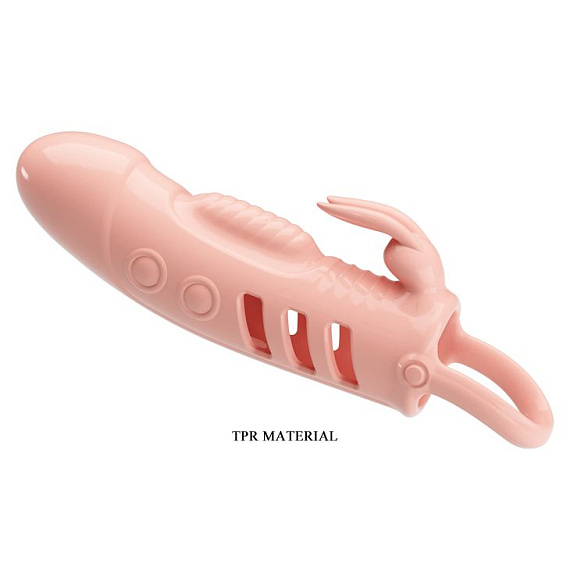 Телесная насадка на пенис с вибрацией Sloane - 18,7 см. - термопластичная резина (TPR)