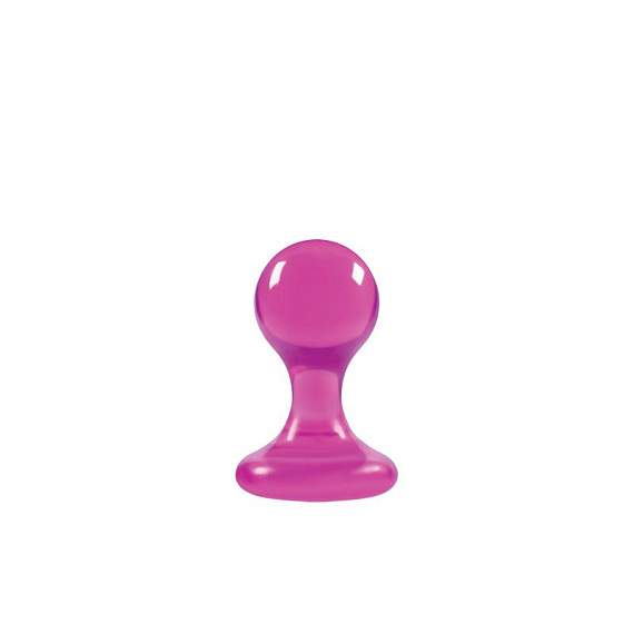 Розовая анальная пробка Luna Balls на присоске - 8,5 см. - термопластичный эластомер (TPE)