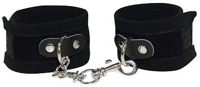 Чёрные замшевые наручники Bad Kitty Fesseln