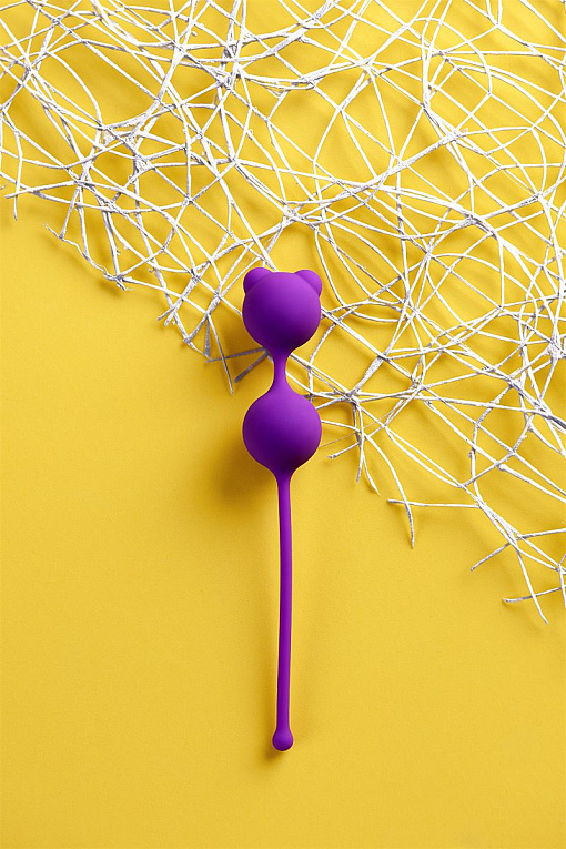 Фиолетовые вагинальные шарики A-Toys с ушками - фото 6