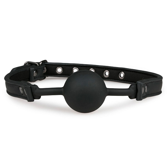 Черный кляп-шар Easytoys Ball Gag With Silicone Ball - силикон