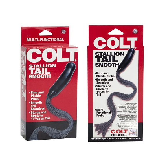 Анальный фаллос с хвостиком COLT Stallion Tail Smooth - поливинилхлорид (ПВХ, PVC)
