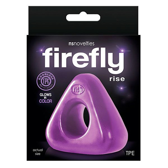 Фиолетовое треугольное эрекционное кольцо FIREFLY RISE - термопластичный эластомер (TPE)