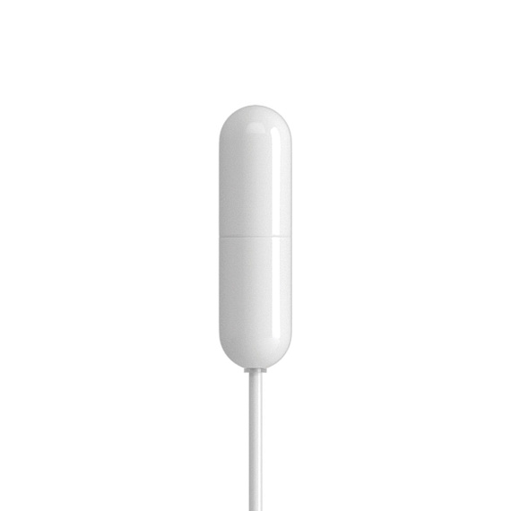 Белая вибропуля с шнуром питания USB - ABS-пластик