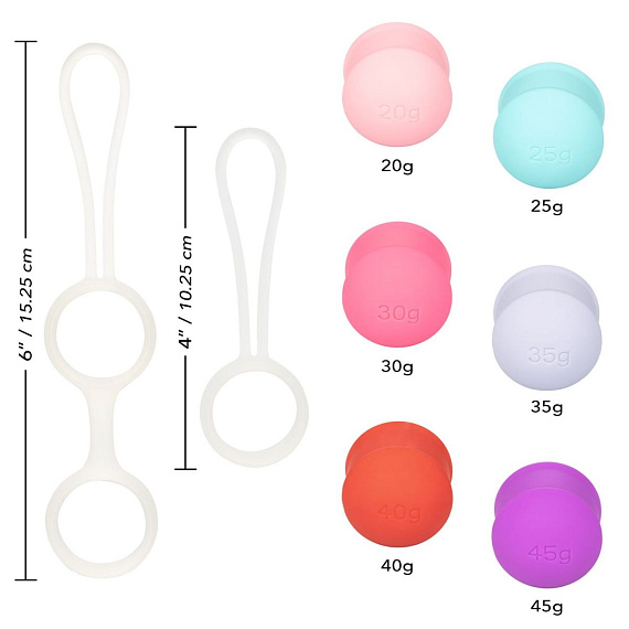 Набор вагинальных шариков Кегеля со сменным грузом She-ology - силикон