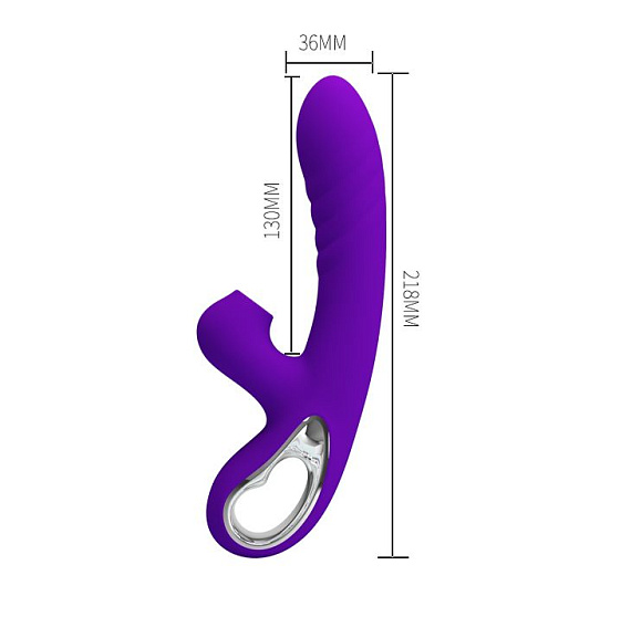 Фиолетовый вибратор Jersey с вакуумной стимуляцией - 21,8 см. - фото 6