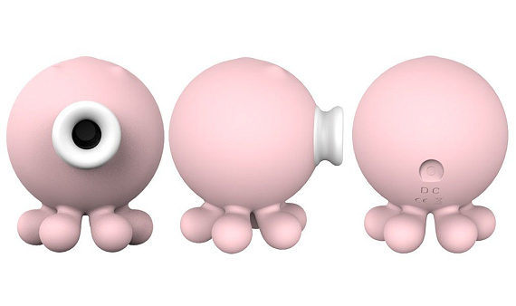 Нежно-розовый вакуумный клиторальный стимулятор-осьминог OCTOPI от Intimcat