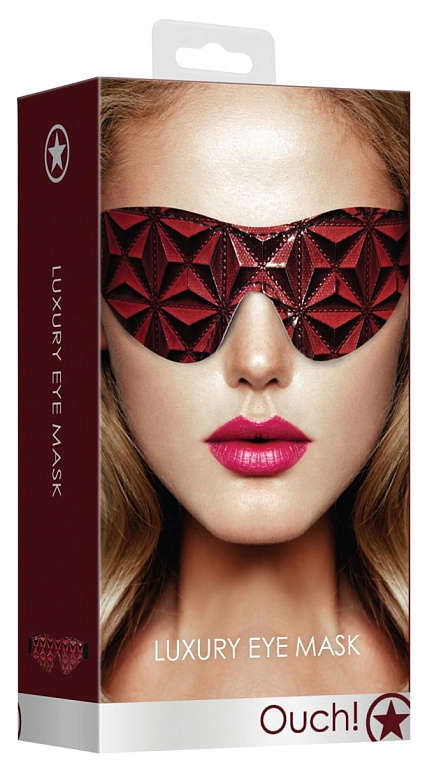 Красно-черная маска на глаза закрытого типа Luxury Eye Mask - винил