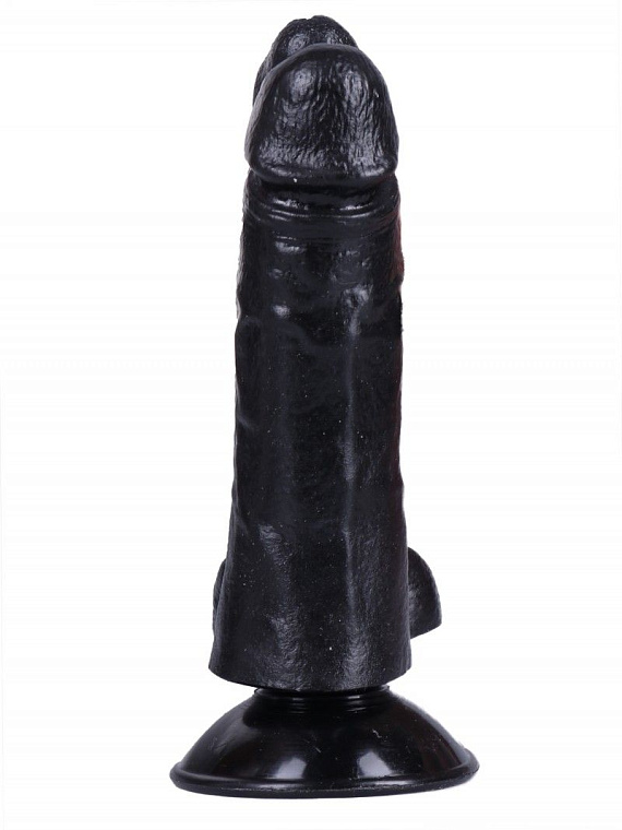 Черный сдвоенный фаллоимитатор №8 - 13,5 см. от Intimcat