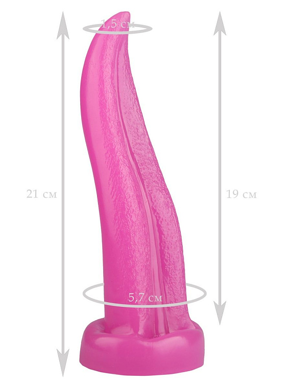 Розовая изогнутая анальная втулка-язык - 21 см. Сумерки богов