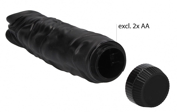 Черный вибромассажер Realisic Multispeed Vibrator - 23 см. - поливинилхлорид (ПВХ, PVC)