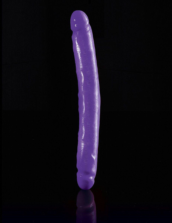 Двухголовый фиолетовый фаллоимитатор Double Dillio - 30,5 см. от Intimcat