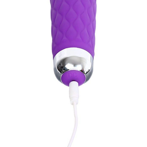 Фиолетовый wand-вибратор с подвижной головкой - 20,4 см. - фото 8