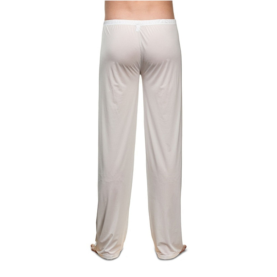 Белые полупрозрачные мужские брюки - 85% полиамид, 15% эластан
