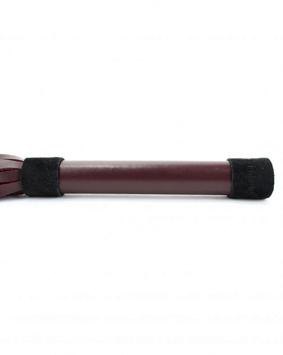 Бордовая плеть Maroon Leather Whip с гладкой ручкой - 45 см. - натуральная кожа