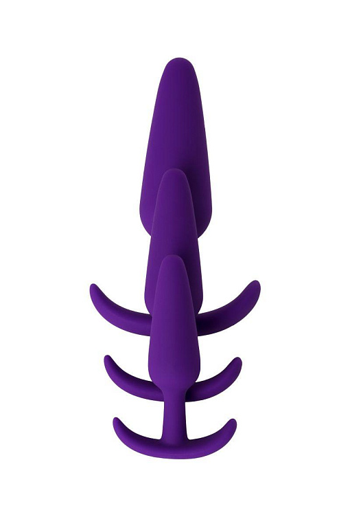 Набор из 3 фиолетовых анальных втулок A-toys A-toys