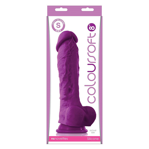 Фиолетовый фаллоимитатор на присоске ColourSoft  8  Soft Dildo - 23,5 см. - силикон