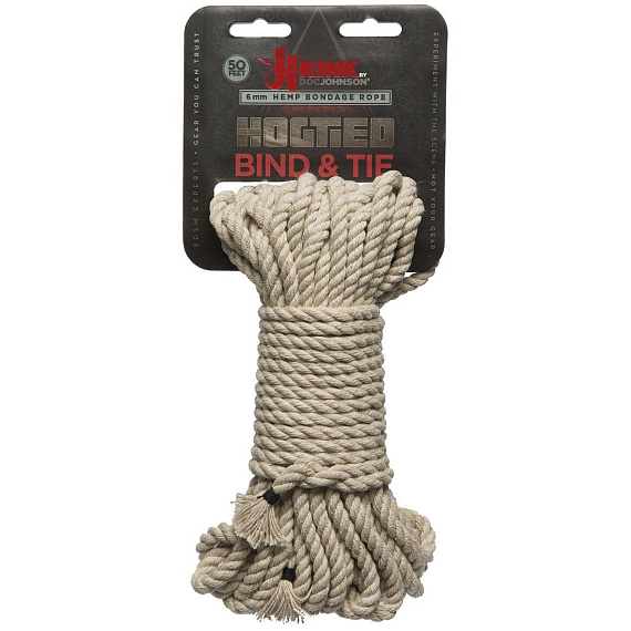 Бондажная пеньковая верёвка Kink Bind   Tie Hemp Bondage Rope 50 Ft - 15 м. - 