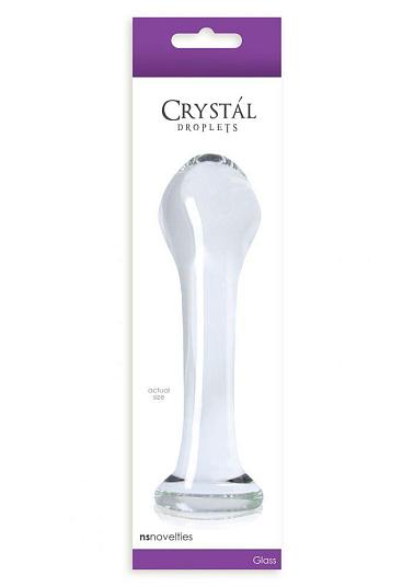 Стеклянный анальный стимулятор Crystal Droplets - 14,6 см.