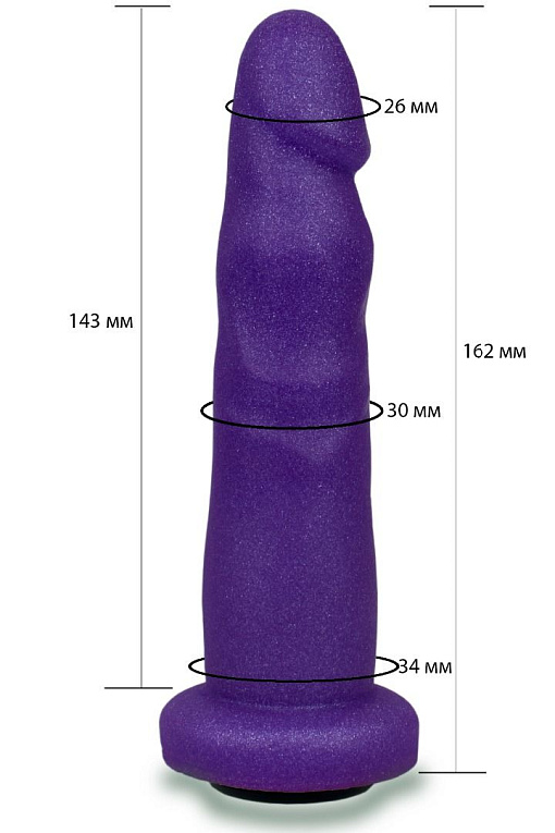 Фиолетовая реалистичная насадка-плаг - 16,2 см. - поливинилхлорид (ПВХ, PVC)