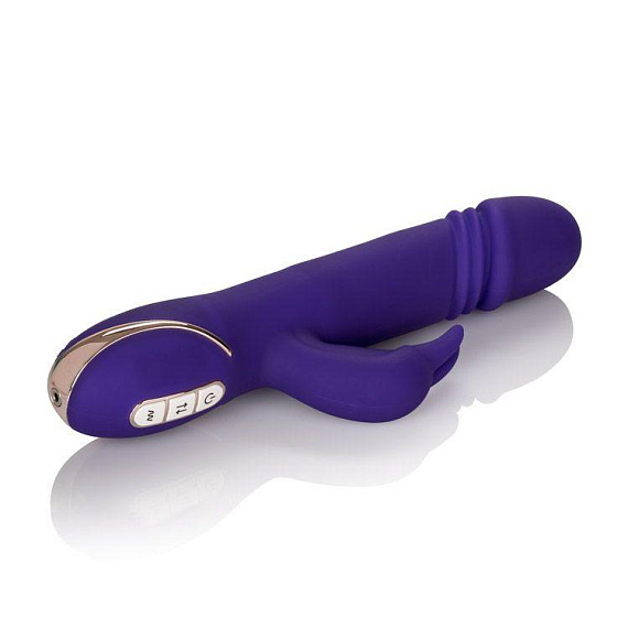 Фиолетовый вибратор с поступательным движением Jack Rabbit Signature Silicone Thrusting Rabbit - 20 см. - фото 6