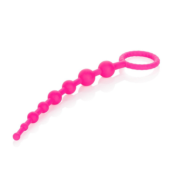 Розовая анальная цепочка Play Beads - 24,8 см. California Exotic Novelties