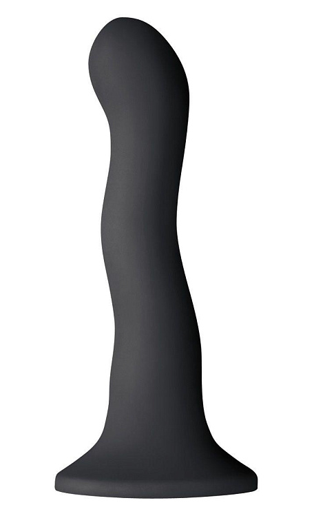 Чёрный волнистый фаллоимитатор Shi/Shi Ripple 6  Dildo - 19 см.