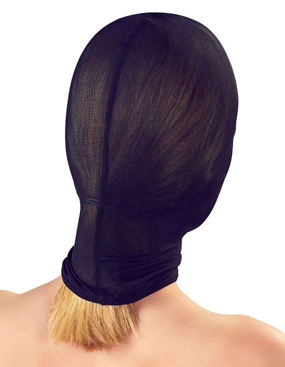 Черный шлем на голову с вырезами - фото 5