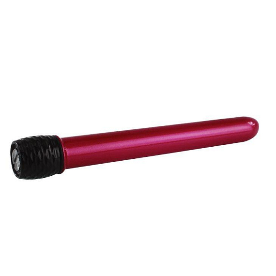 Красный классический тонкий вибратор - 14,5 см. - анодированный пластик (ABS)