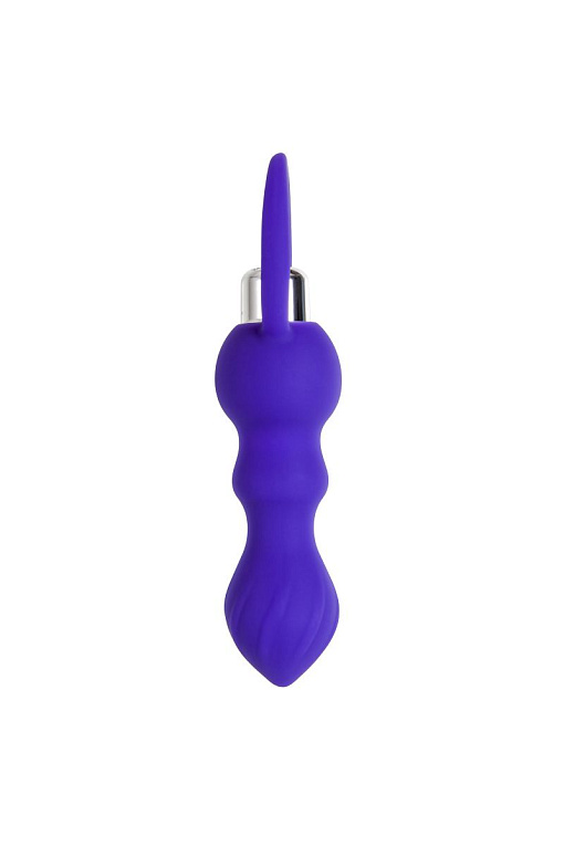 Фиолетовая анальная вибровтулка Curvy - 14 см. от Intimcat