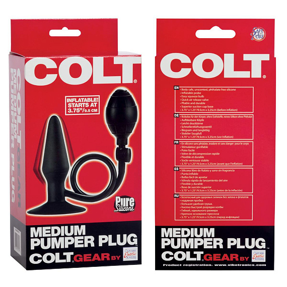 Анальная силиконовая пробка-расширитель COLT Medium Pumper Plug - 9,5 см. - силикон