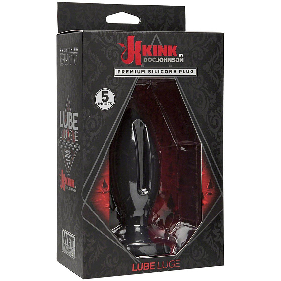 Чёрная анальная пробка Kink Wet Works Lube Luge Premium Silicone Plug 5  - 12,7 см. от Intimcat