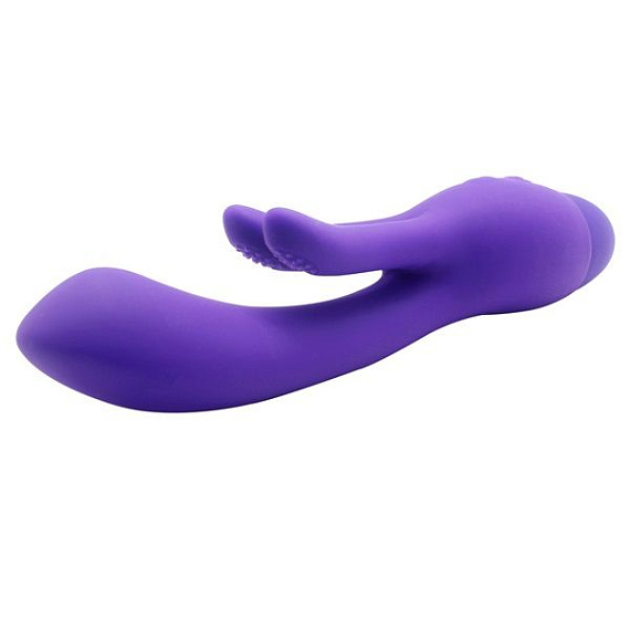 Фиолетовый вибратор INDULGENCE Frolic Bunny - 18,5 см. - силикон