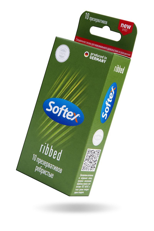 Ребристые презервативы Softex Ribbed - 10 шт. - латекс