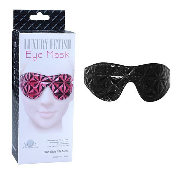 Чёрная маска на глаза с геометрическим узором Pyramid Eye Mask - полиуретан