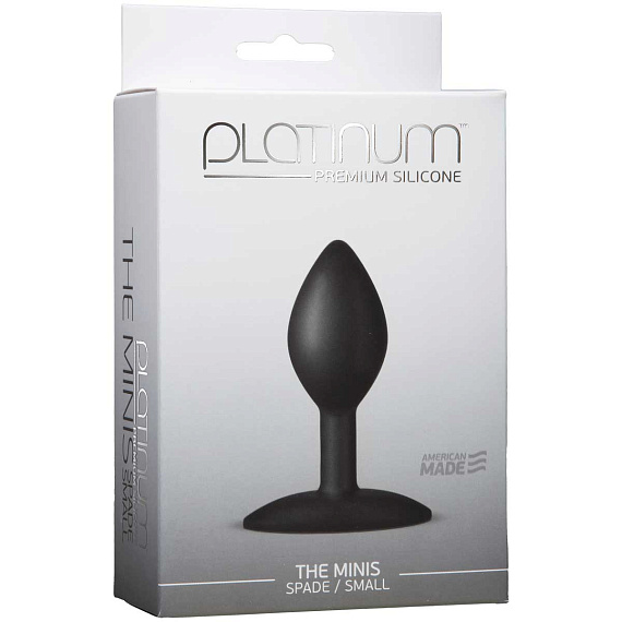 Черная анальная пробка Platinum Premium Silicone - The Minis Spade Small - Black S - силикон