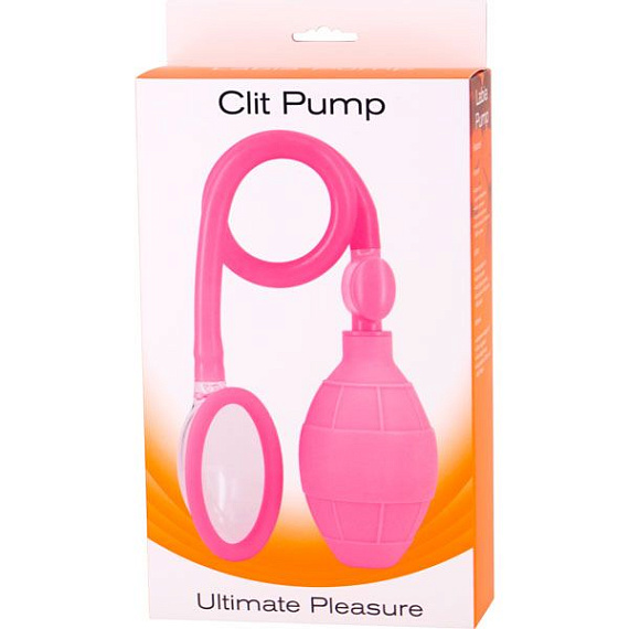 Розовая помпа для клитора CLIT PUMP - анодированный пластик, силикон