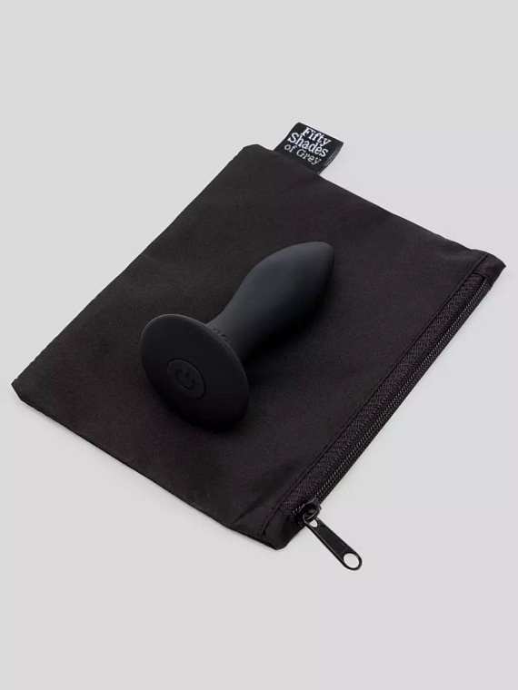 Черная анальная вибропробка Sensation Rechargeable Vibrating Butt Plug - 8,9 см. Fifty Shades of Grey