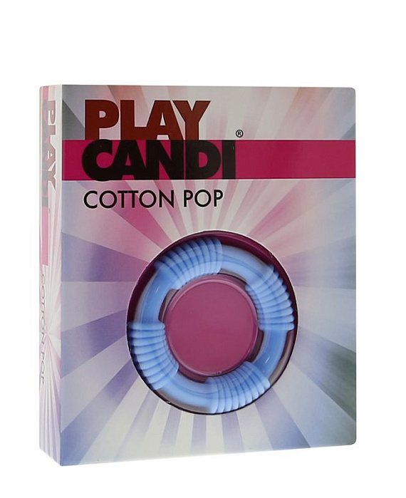 Голубое эрекционное кольцо PLAY CANDI COTTON POP BLUE - силикон