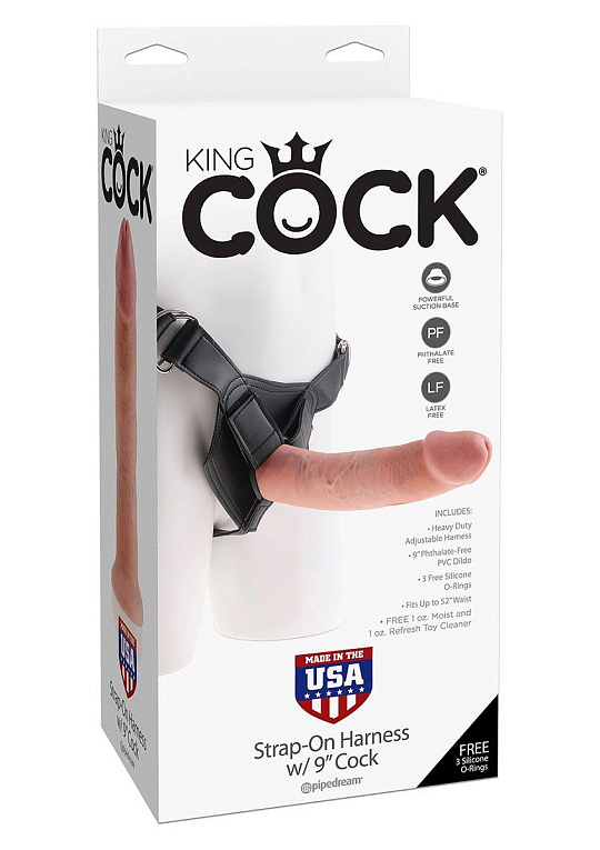 Страпон Harness со съемной телесной насадкой King Cock 9 - 22,9 см. - фото 7