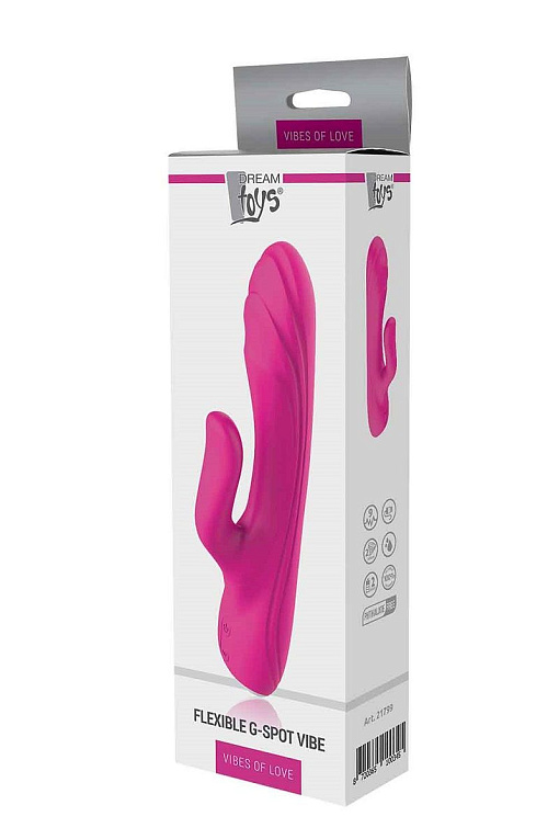 Ярко-розовый вибратор-кролик Flexible G-spot Vibe - 21 см. от Intimcat