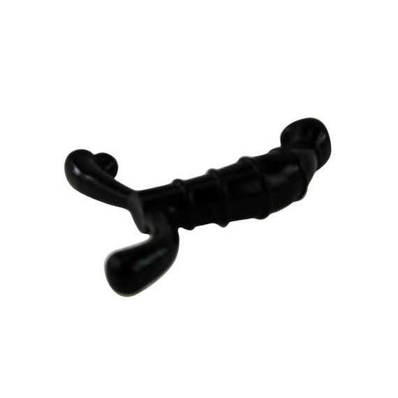 Чёрный стимулятор простаты с рёбрышками - анодированный пластик (ABS)