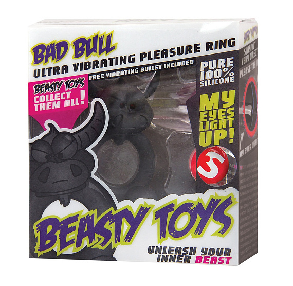 Эрекционное кольцо Beasty Toys Bad Bull с вибрацией - силикон