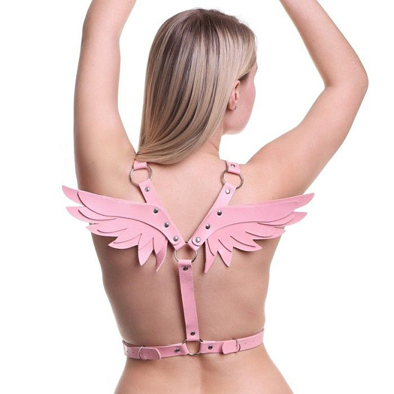 Розовая портупея «Оки-Чпоки» с крыльями от Intimcat