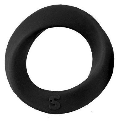 Чёрное эрекционное кольцо Endless Cockring Big на мошонку