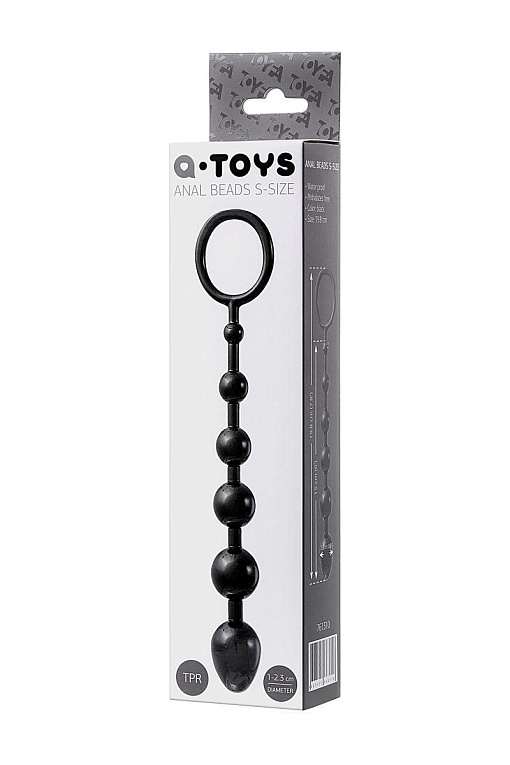 Анальная цепочка черного цвета A-toys - 19,8 см. от Intimcat