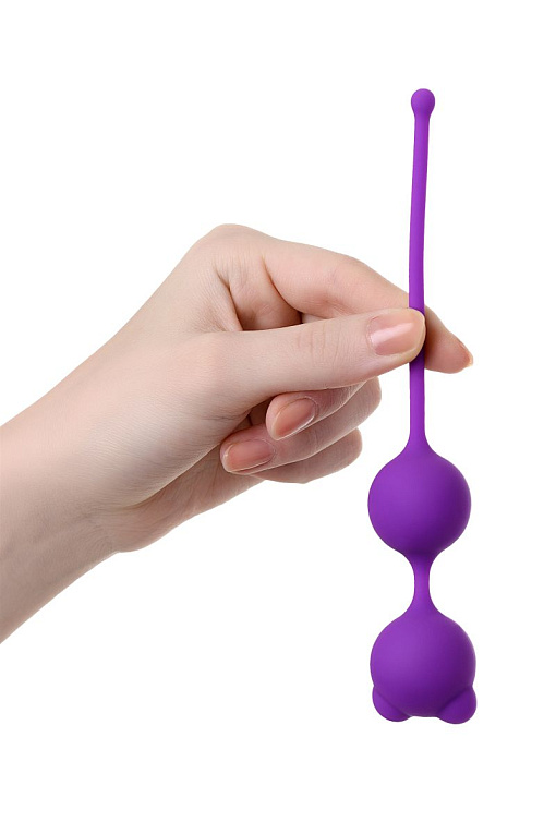 Фиолетовые вагинальные шарики A-Toys с ушками от Intimcat