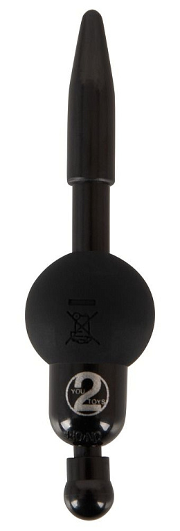 Черный уретральный вибростимулятор Vibrating Penis Plug - анодированный пластик, силикон
